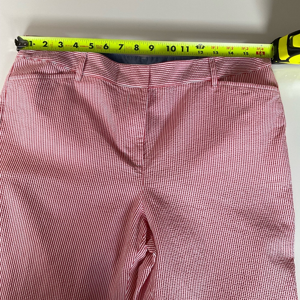 Talbots Red and White Striped Seersucker Crop Pants Size 10 - Woman - Picture 7 of 8